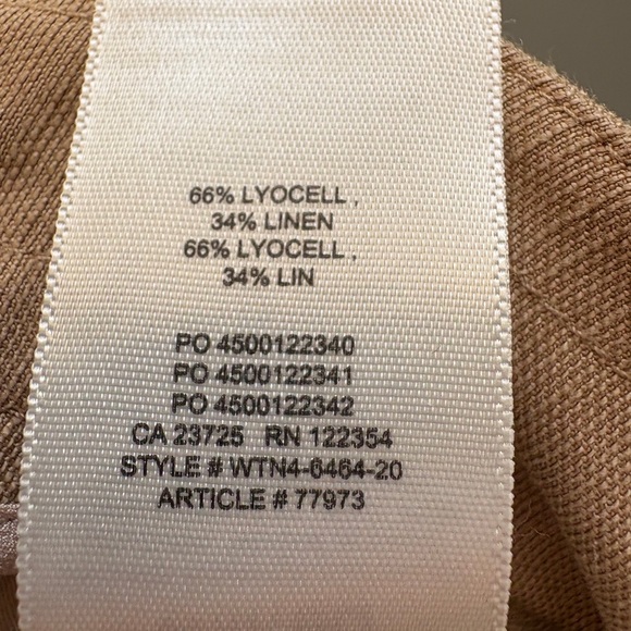 Aritzia Wilfred Tan Straight Leg High Waist Crop Pants Sustainable Linen Small - Picture 8 of 12